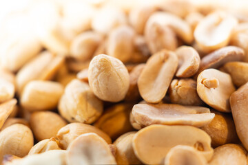 Fototapeta premium Peanut nuts macro, healthy nuts, healthy food. High quality