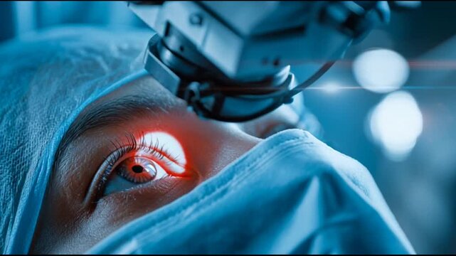 Advanced laser eye lasik surgery procedure in clinic