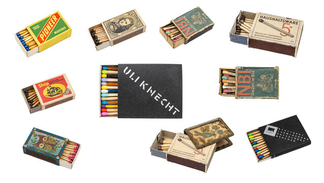 Sibiu City, Romania - 24 September 2021. old matchbox on white background