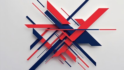 Fototapeta premium Abstract Red and Blue Arrows Pattern with Clock, Pencil and Time Concept for Education, Business and Creative Vector Illustration Background