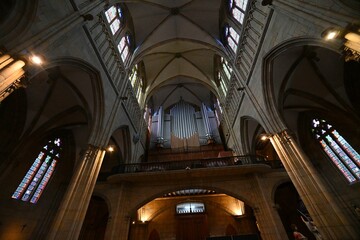 Obraz premium Interior view of the Buen Pastor Cathedral in San Sebastian, Donostia, Spain May 29, 2026