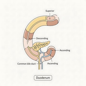 Anatomical diagram of human gallbladder and bile ducts.