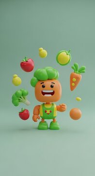 Cute gnome figurine surrounded by colorful mushrooms and berries.