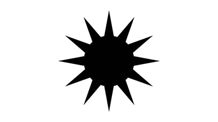 Fototapeta premium Black star shape on white background conceptual design and graphic element