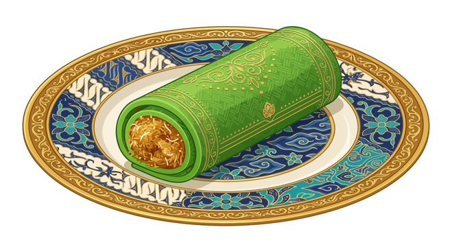 Kueh Dadar Traditional Indonesian Sweet Rolled Pancake with Coconut Filling