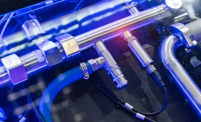 server racks with a liquid cooled supercomputer system with tube   © xiaoliangge