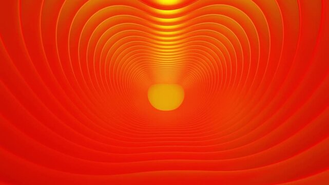 A vibrant orange video showcasing a mesmerizing tunnel of light