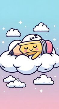 Cartoon baby elephant floating in colorful sky bubbles.