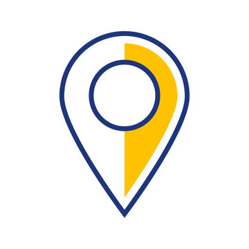 Location pin icon. Technology and map marker line symbol. Color.