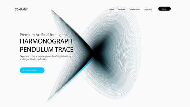 Harmonograph pendulum trace abstract background digital art representing artificial intelligence and data science clean vector illustration for web design