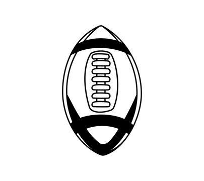 Cartoon American Football Seen From The Front Outline Style Illustration Simple Digital Design