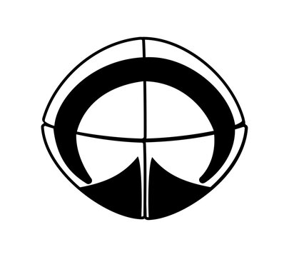 Cartoon American Football The Ball Face Forward Outline Style Illustration Simple Digital Design