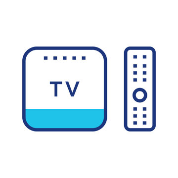 Smart tv icon. Electronics and television line symbol. Color.