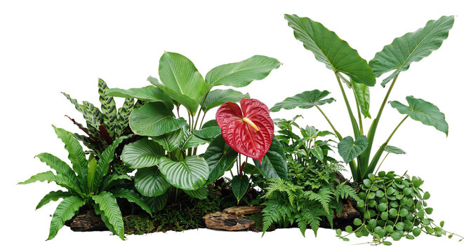 tropical plants on a transparent background