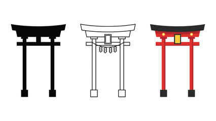 Cultural Spiritual Holidays Torii Gate illustration featuring Japanese festival symbols, traditional shrine elements, and seasonal celebration themes. ©  