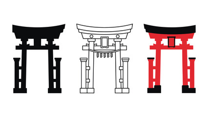 Cultural Spiritual Holidays Torii Gate illustration featuring Japanese festival symbols, traditional shrine elements, and seasonal celebration themes. ©  