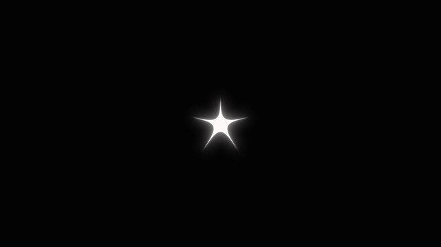 High-Quality Star Twinkle Background Animation: Sparkling Particle Lights Floating on Black Night Sky, Outer Space Theme, Retro Doodle Cartoon Vector Style Blinking Glitter Effect