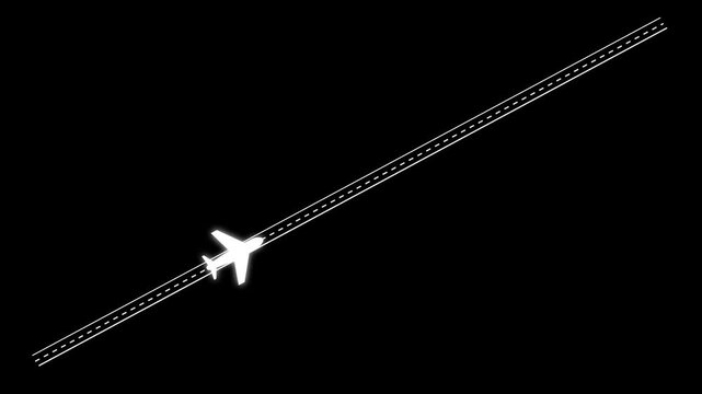 Commercial travel flight path maps trace global aircraft trajectory vector lines on black. International navigation logistics software uses a commercial travel flight path map.