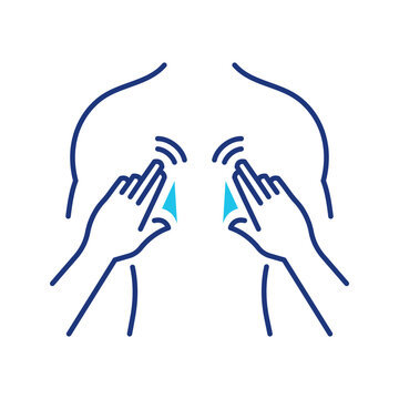 Back massage icon. Healthcare and massage therapy line symbol. Color.