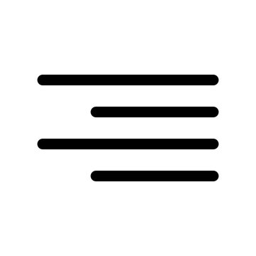 Align Right Text Paragraph Outline Icon Vector
