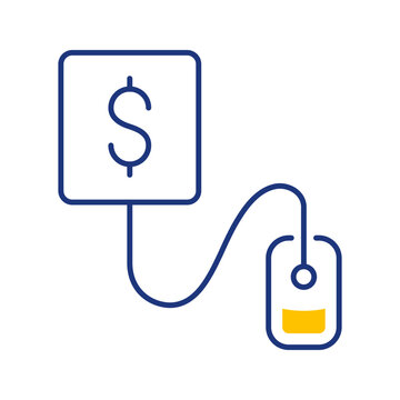 Online payment icon. Business and ecommerce line symbol. Color.