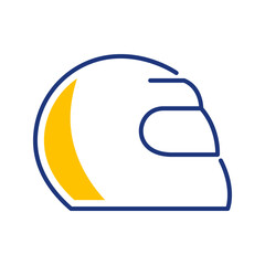 Obraz premium Racing helmet icon. Sports and motorsport line symbol. Color.
