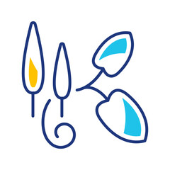 Plantain leaf icon. Nature and herb line symbol. Color. © M.Style