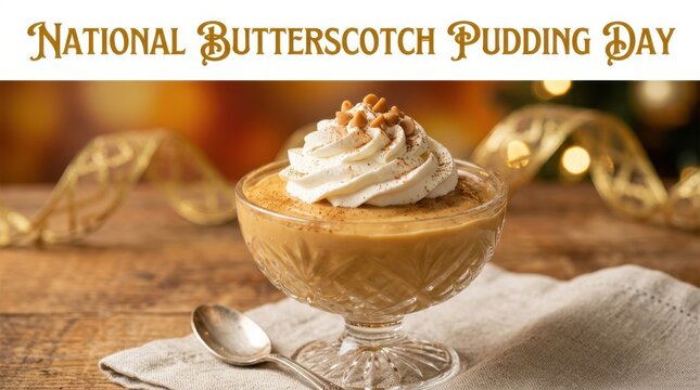 Delicious Butterscotch Pudding Dessert with Whipped Cream