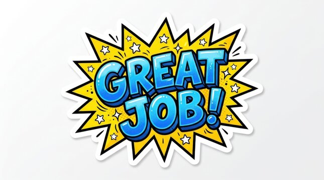Compliment Message, Great Job Cartoon Text