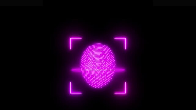 Biometric identity scan animation tracks digital fingerprint confirmation records. Secure smartphone account validation systems use a biometric identity scan animation display.
