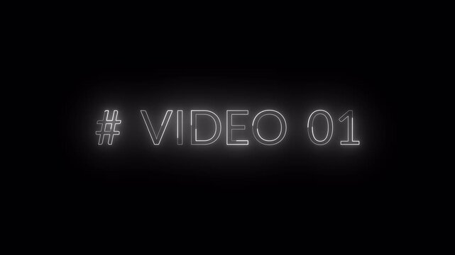 video title number animation with saber effect in 4k.