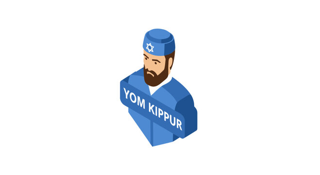 Jewish man celebrating yom kippur religious holiday