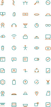 ErgoLine Home Office Ergonomics and Virtual Workplace Continuous Line Art Icon Set