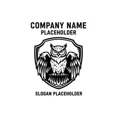 Obraz premium Owl Logo Design - Company Name Placeholder
