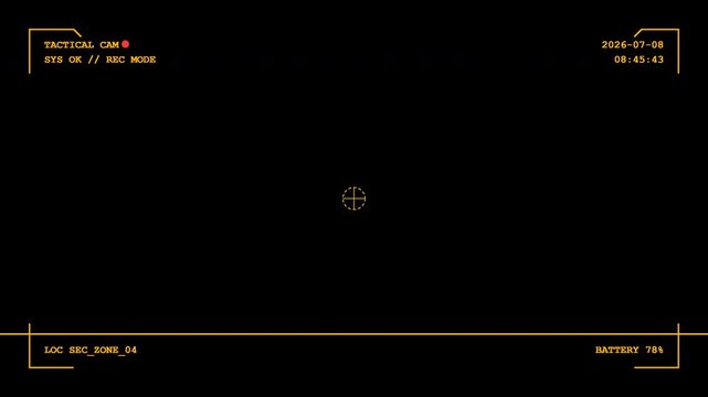 bodycam recording screen cyber punk amber tactical hud user interface camera 4k