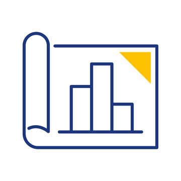 Bar chart icon. Business and web analytics line symbol. Color.