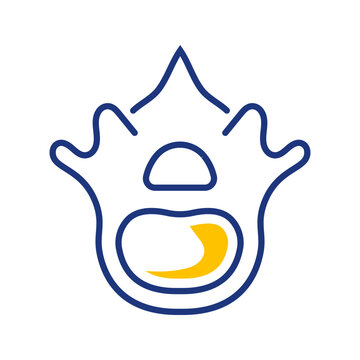Hip fracture icon. Healthcare and orthopedics line symbol. Color.