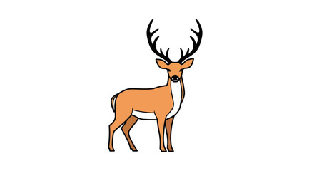 Majestic buck deer with large antlers standing upright © soto