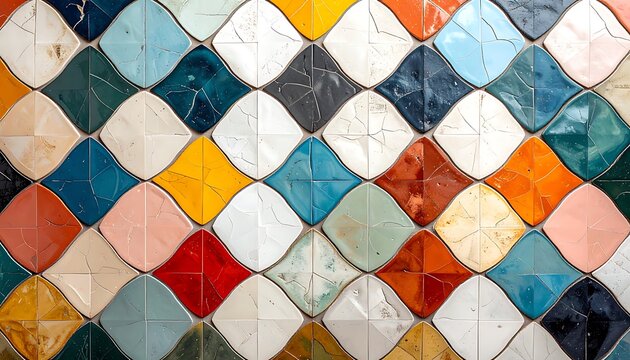 Colorful geometric pattern with overlapping triangles and squares.