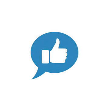 Thumbs up like icon inside speech bubble isolated on transparent