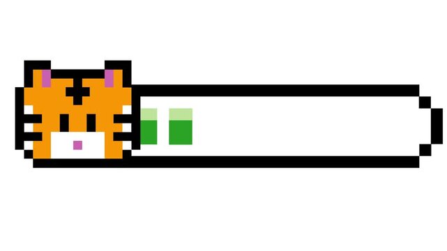 Pixel art tiger health bar for retro games, a digital graphic concept for player status display with charming vitality