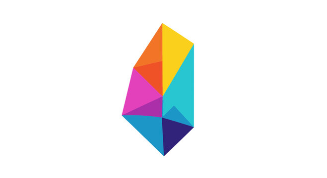 Abstract colorful geometric polygonal crystal shape