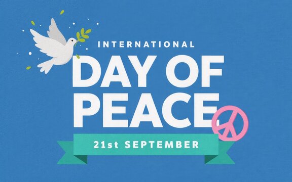 International day of peace illustration with dove and peace symbol