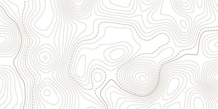 Light topographic topo contour map background. Topo map with elevation. Contour map image. Outline pattern for outdoor concept templates.