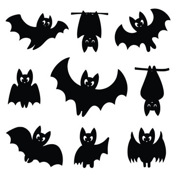 Halloween Bat Silhouette Set