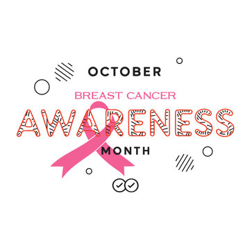 Breast Cancer Awareness Month Background with Pink Ribbon