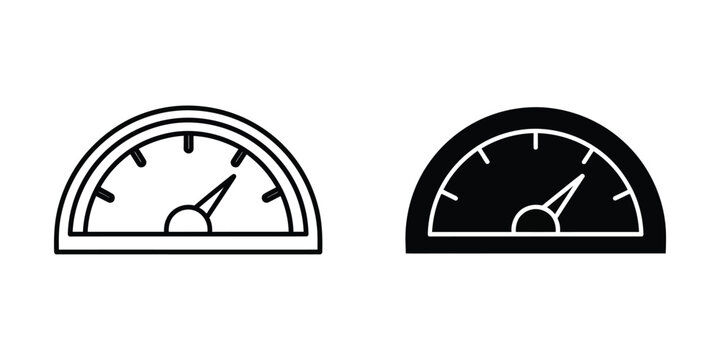Speedometer gauge set featuring outline and solid black for performance measurement and data monitoring