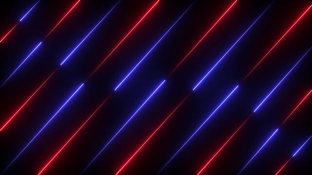 Abstract motion light lines speed dual color diagonal laser paths on black. High tech product launch video headers apply an abstract motion light lines background layout clip.