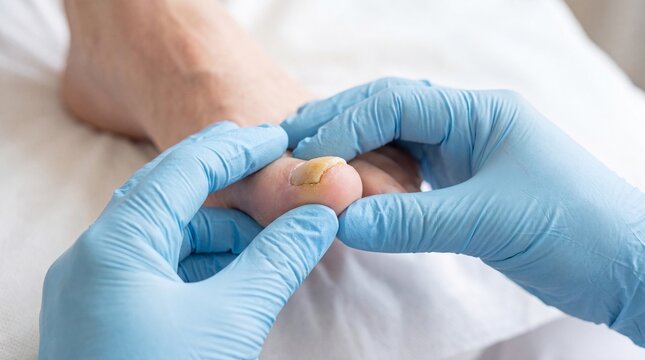 Hands in Blue Gloves Holding Newborn Baby Close Up Medical Care