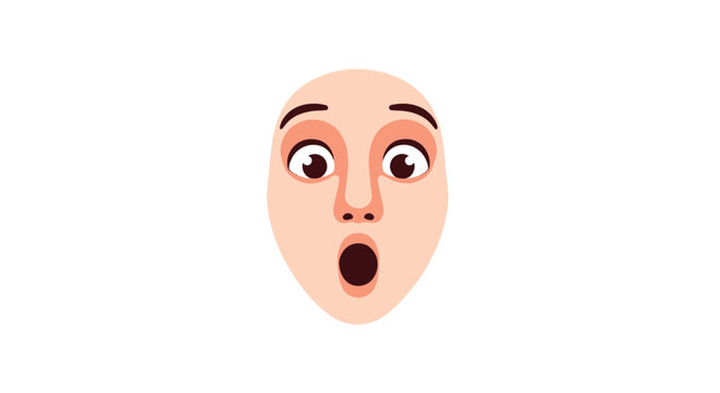 Surprised facial expression with wide eyes and open mouth